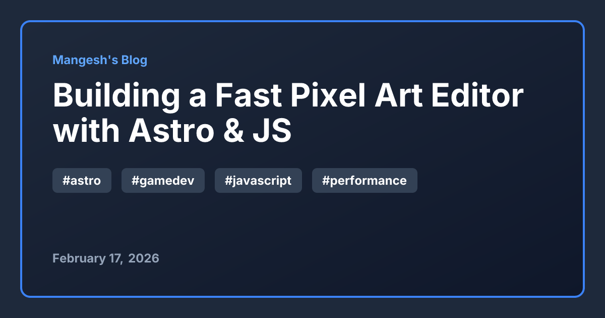 Building a Fast Pixel Art Editor with Astro & JS - Mangesh's Blog